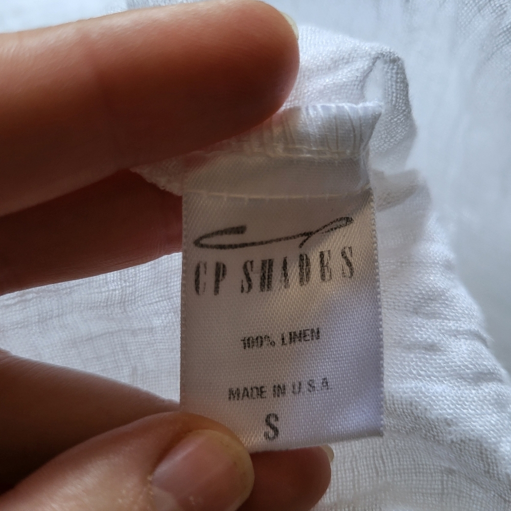 CP Shades Sibella 100% Linen Top Womens Sz. Small White Blouse - Picture 3 of 10